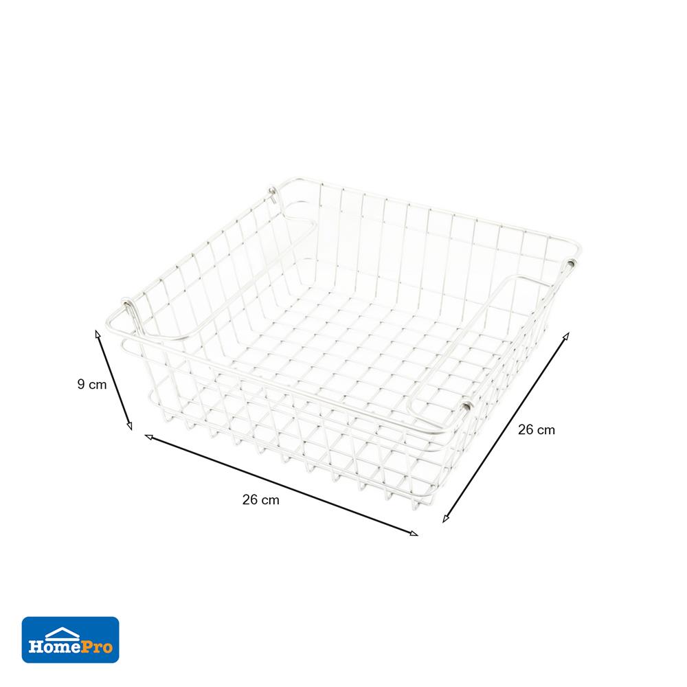 ตะกร้าสเตนเลส ORGAN 26x26x9 ซม. ซ้อนได้ S KECH