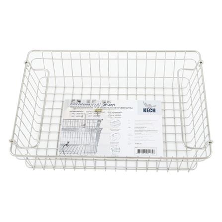 ตะกร้าสเตนเลสORGAN 36x26x9 ซม. ซ้อนได้ M KECH_3