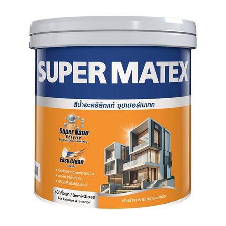 สีน้ำทาภายนอก ชนิดกึ่งเงา TOA SUPERMATEX ADVANCE BASE D สีขาว 1 แกลลอน_0
