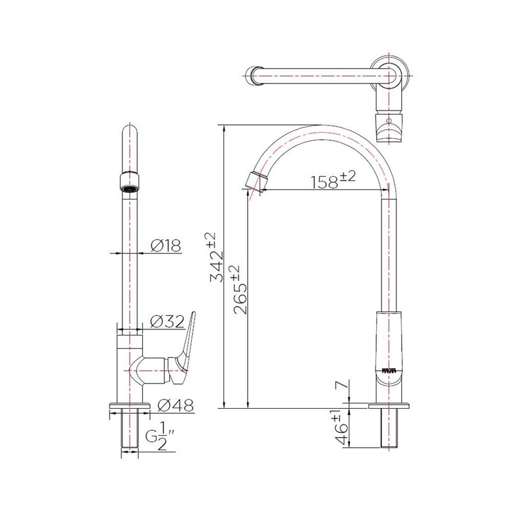 ก๊อกซิงค์เดี่ยวเคาน์เตอร์ KF-51-917-50