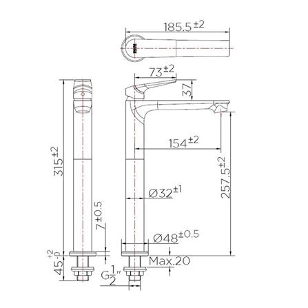 ก๊อกอ่างล้างหน้าเดี่ยว KF-51-611-50_2