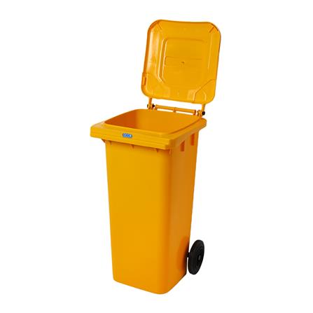 ถังขยะเหลี่ยม ฝาเปิด-ปิด มีล้อ ACCO 120L สีเหลือง_4