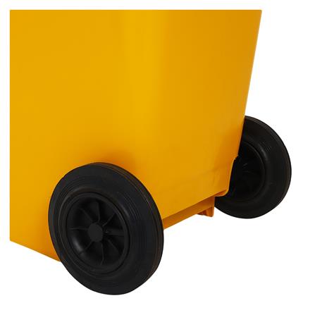 ถังขยะเหลี่ยม ฝาเปิด-ปิด มีล้อ ACCO 120L สีเหลือง_6