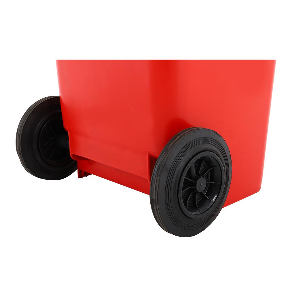 ถังขยะเหลี่ยม ฝาเปิด-ปิด มีล้อ ACCO 120L สีแดง