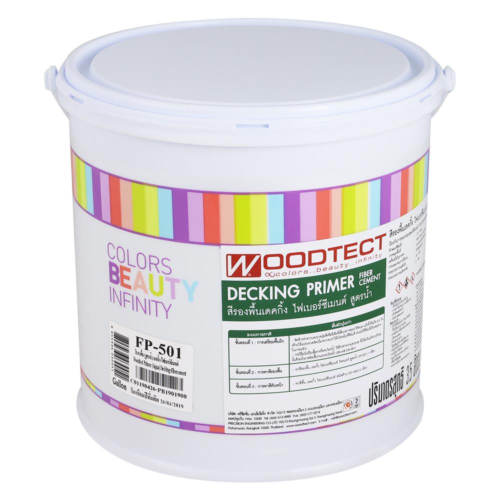 สีรองพื้นไม้ไฟเบอร์ซีเมนต์ WOODTECT AQUA FP50 สีใส 1 แกลลอน