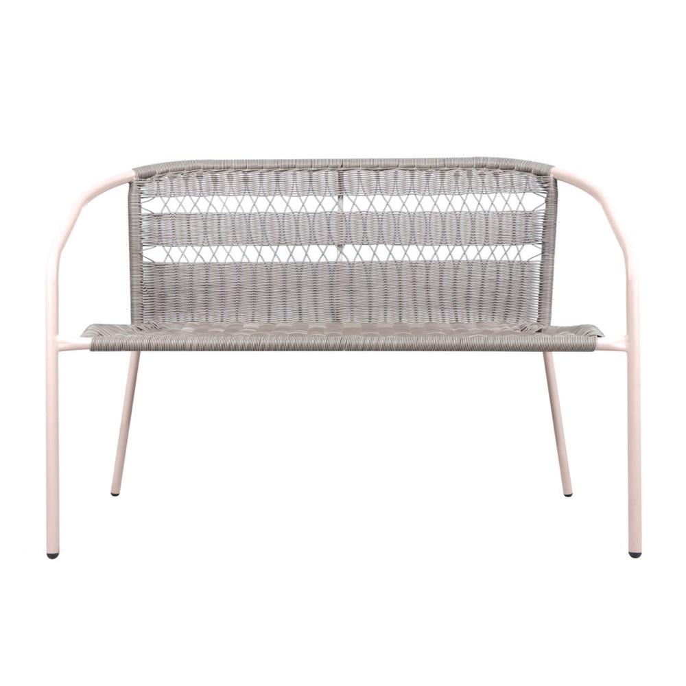 ม้านั่งสนามหวายเทียม SPRING WICKER สีเทา