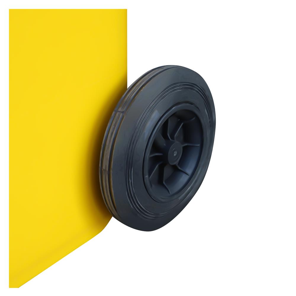 ถังขยะเหลี่ยมฝาช่องทิ้ง+ล้อ ACCO 240 ลิตร สีเหลือง