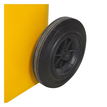 ถังขยะเหลี่ยม ฝาช่องทิ้ง มีล้อ ACCO 120L สีเหลือง_4