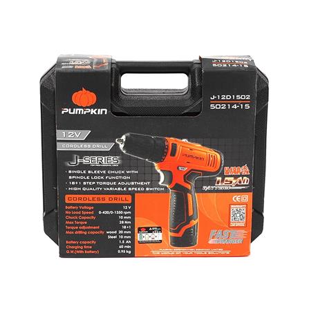 สว่านไร้สาย (พร้อมแบตเตอรี่) PUMPKIN J-12D1502 50214 12 โวลต์ แบตเตอรี่ 1 ก้อน_1