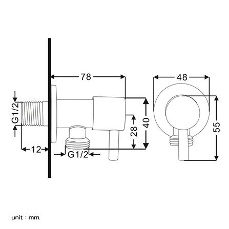 สต๊อปวาล์ว 1 ทาง BEN BN 89B58586 สีโครม_3
