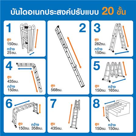 บันไดอเนกประสงค์ปรับแบบ MATALL R14205 20 ขั้น_4