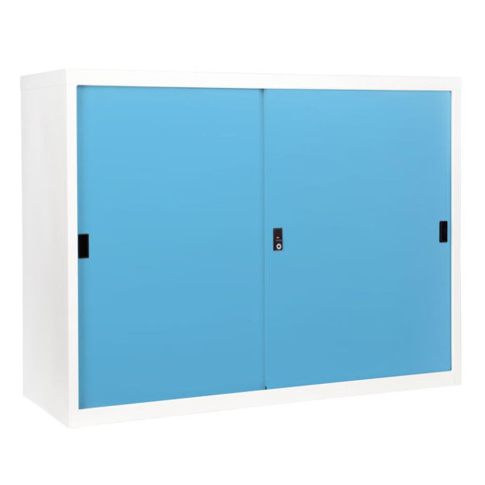 ตู้เหล็กบานเลื่อนทึบ KIOSK SOD-4 DG/BO สีฟ้า