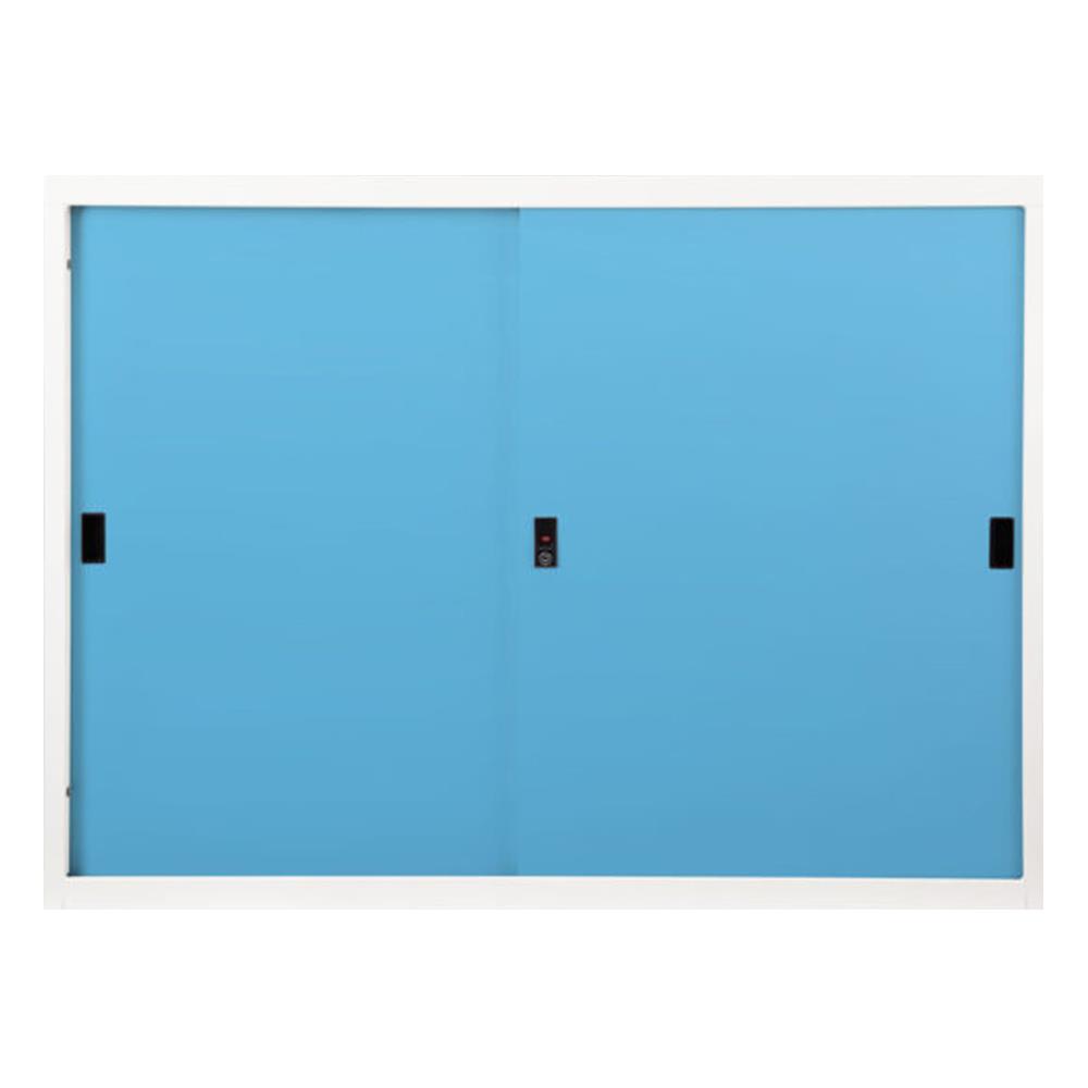 ตู้เหล็กบานเลื่อนทึบ KIOSK SOD-4 DG/BO สีฟ้า