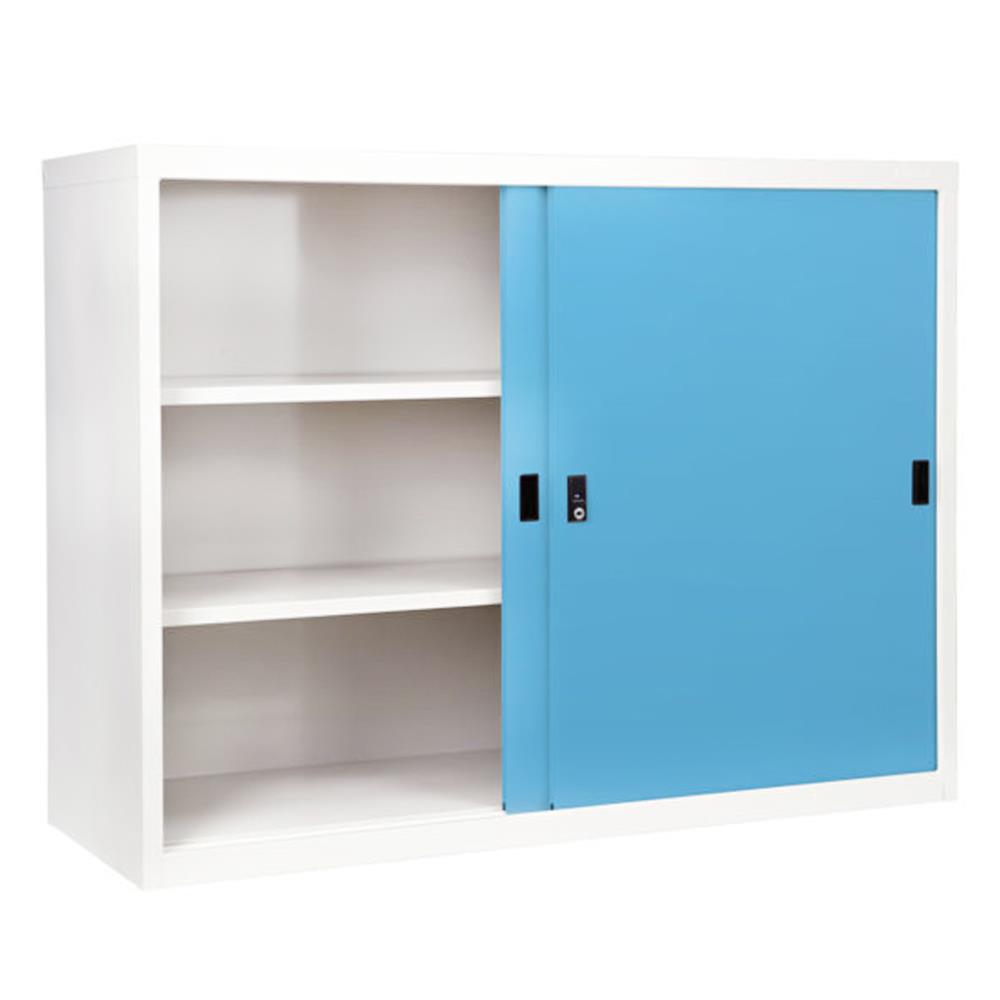 ตู้เหล็กบานเลื่อนทึบ KIOSK SOD-4 DG/BO สีฟ้า