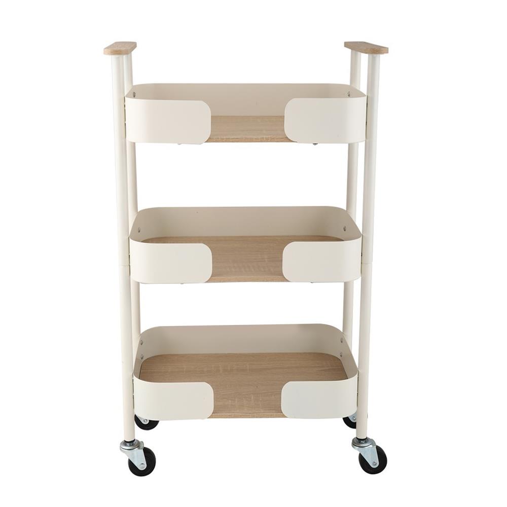 ชั้นวางของ 3 ชั้น มีล้อ STACKO MELLOW 44x28x73.5 ซม. สีครีม