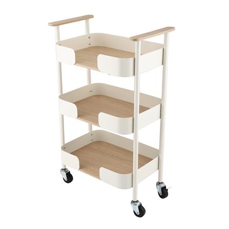 ชั้นวางของ 3 ชั้น มีล้อ STACKO MELLOW 44x28x73.5 ซม. สีครีม