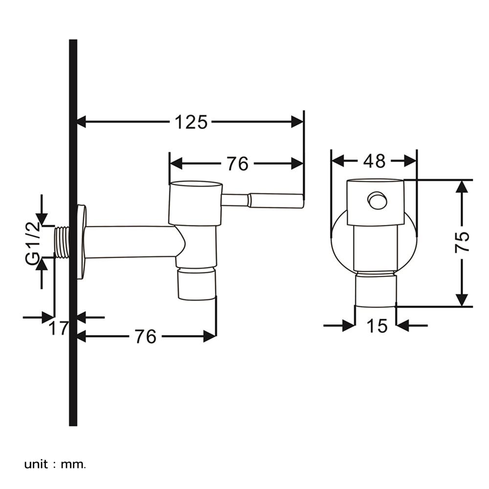 ก๊อกล้างพื้น 1 ทาง RASLAND RA 1112211
