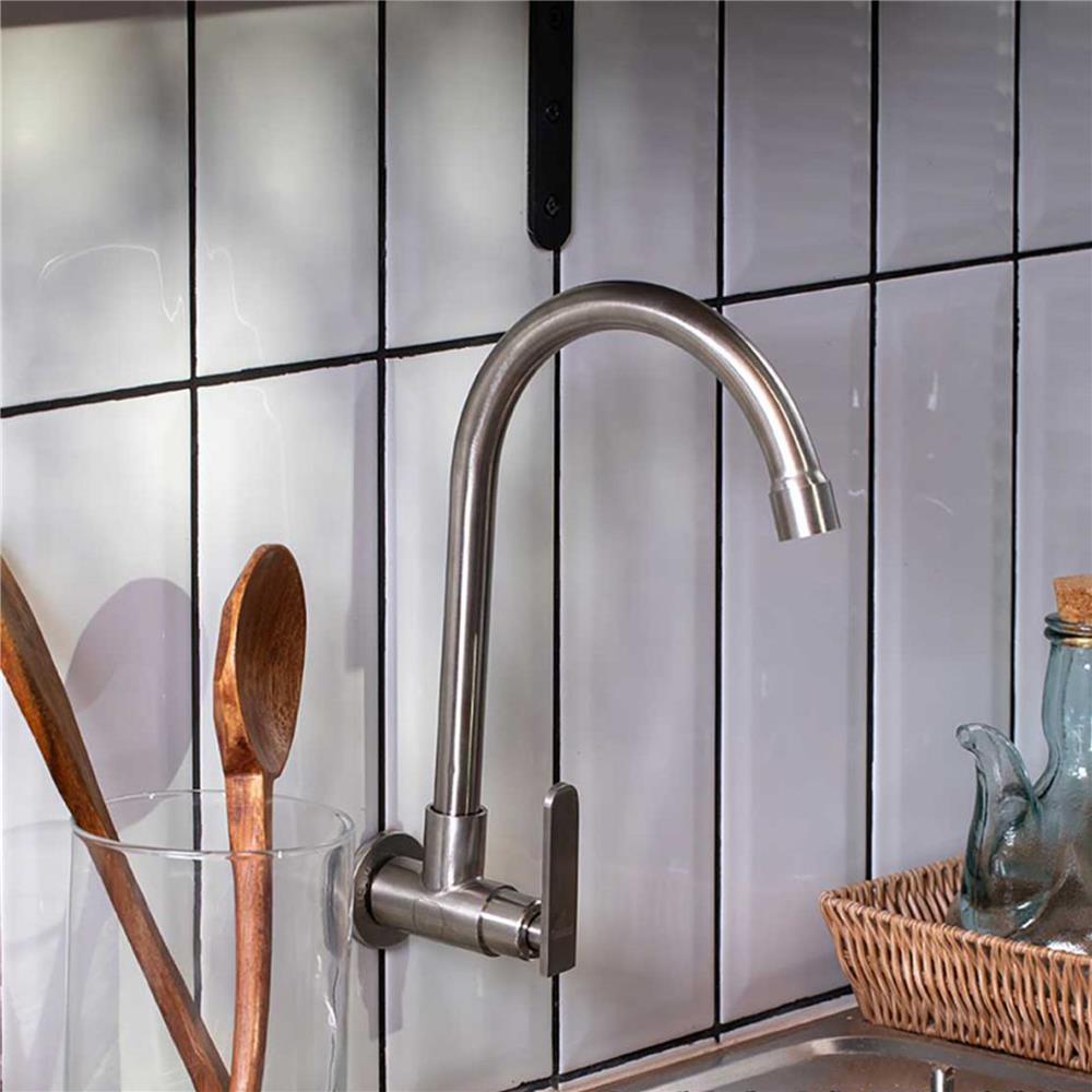 ก๊อกซิงค์เดี่ยวผนัง RASLAND RA 3042233 สเตนเลส