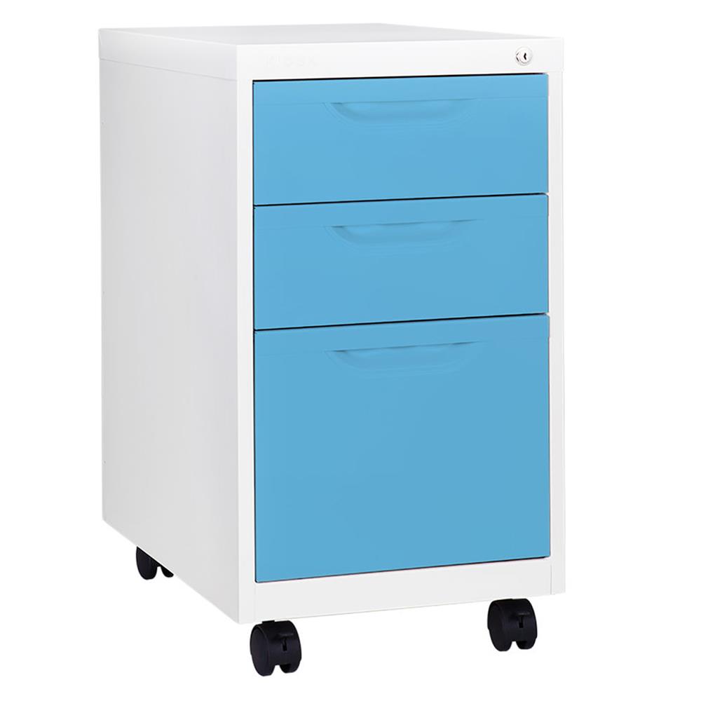 ตู้ลิ้นชักเหล็ก3ลิ้นชัก KIOSK BS-503 ขาว/ฟ้า