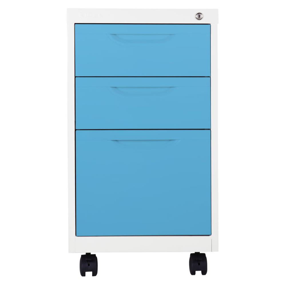 ตู้ลิ้นชักเหล็ก3ลิ้นชัก KIOSK BS-503 ขาว/ฟ้า