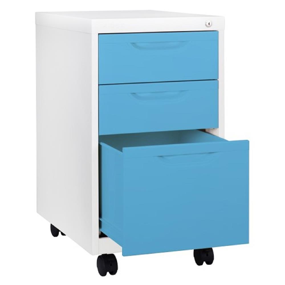 ตู้ลิ้นชักเหล็ก3ลิ้นชัก KIOSK BS-503 ขาว/ฟ้า