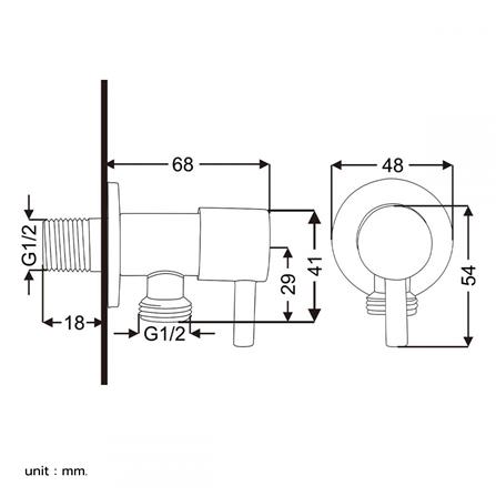 สต็อปวาล์ว 1 ทาง RASLAND RA 6356323 สีโครม_5