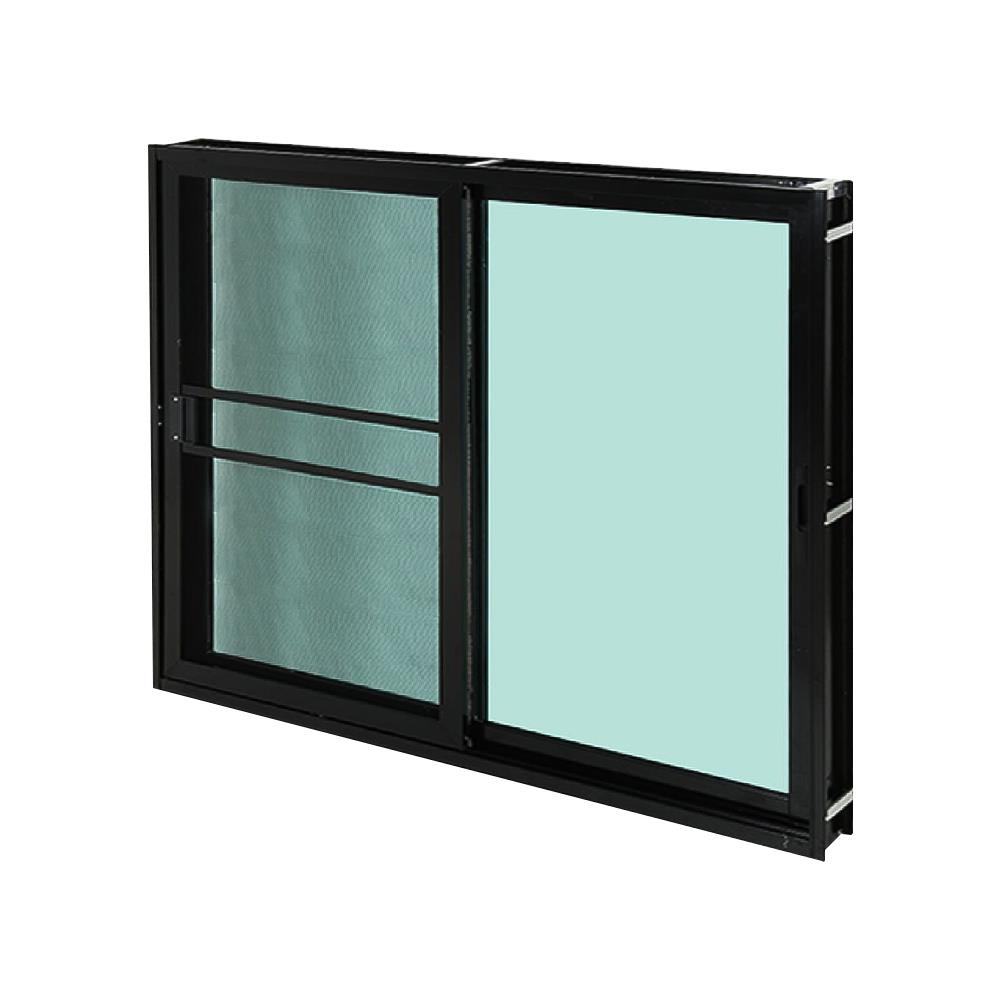 หน้าต่างบานเลื่อน อะลูมิเนียม S-S มุ้ง LYNN PRIME SERIES 120X110 ซม. สีดำ