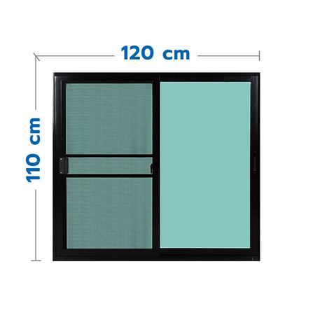 หน้าต่างบานเลื่อน อะลูมิเนียม S-S มุ้ง LYNN PRIME SERIES 120X110 ซม. สีดำ