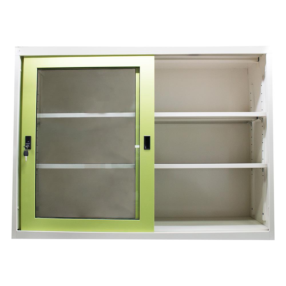 ตู้เหล็กบานเลื่อนกระจก KIOSK SGD-4 DG/GR สีเขียว