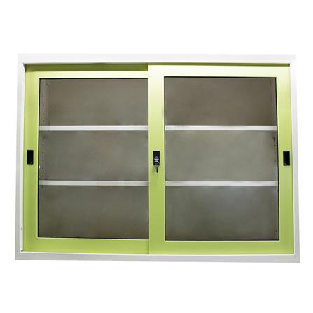 ตู้เหล็กบานเลื่อนกระจก KIOSK SGD-4 DG/GR สีเขียว