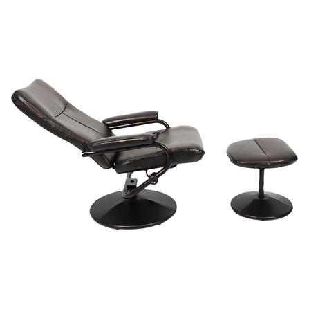 เก้าอี้ปรับเอนนอนขาหมุนพร้อมที่พักเท้า FURDINI ZENTRI สีน้ำตาล_1