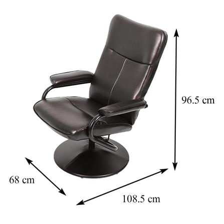 เก้าอี้ปรับเอนนอนขาหมุนพร้อมที่พักเท้า FURDINI ZENTRI สีน้ำตาล_7