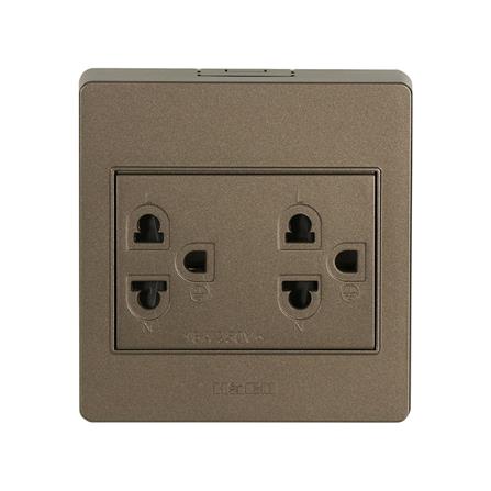 ชุดเต้ารับคู่ 3 ขา HACO M3N-E20-CC สีช็อคโก