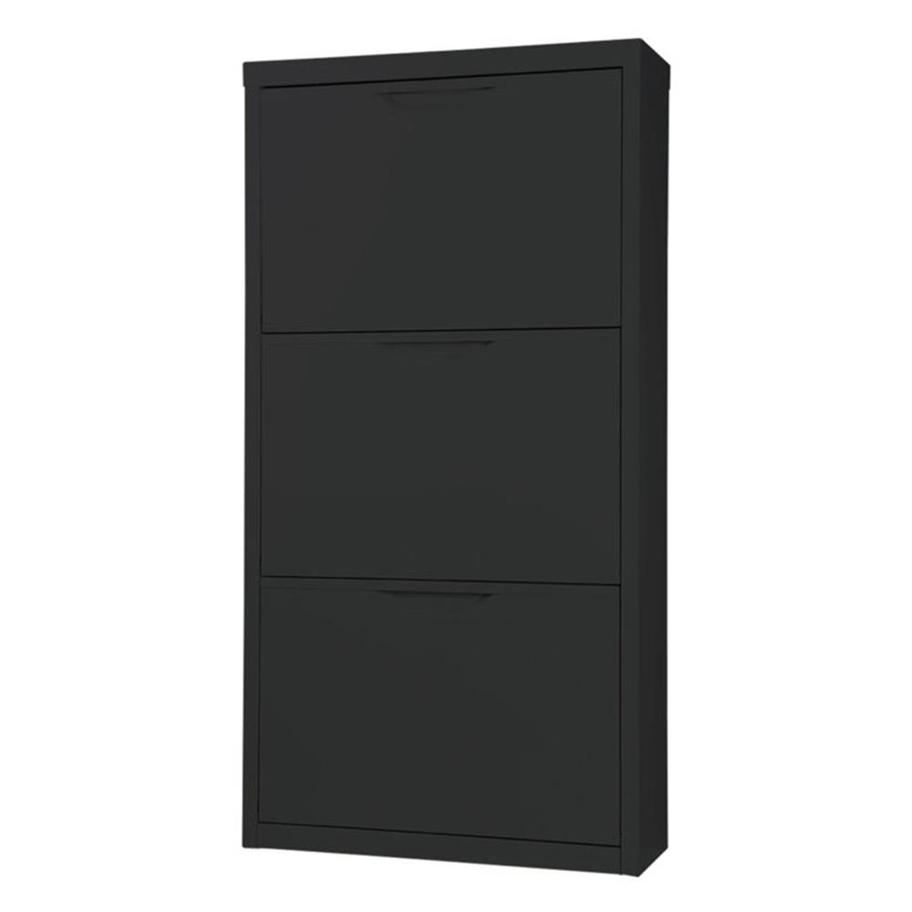 ตู้รองเท้าเหล็ก บานเปิดทึบ KIOSK SW-103 60 ซม. สีดำ