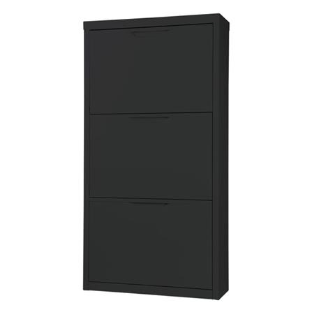 ตู้รองเท้าเหล็ก บานเปิดทึบ KIOSK SW-103 60 ซม. สีดำ