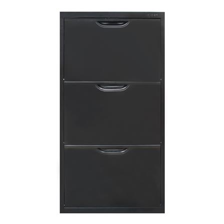 ตู้รองเท้าเหล็ก บานเปิดทึบ KIOSK SW-103 60 ซม. สีดำ_1