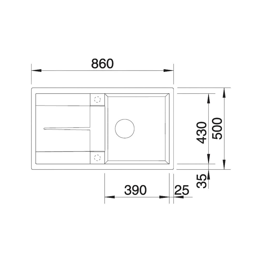ซิงค์ฝัง 1 หลุม 1 ที่พัก BLANCO METRA 5S 495.39.080 สีขาว