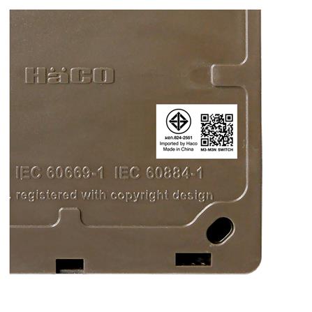 ชุดสวิตช์ 1 ทาง 1 ช่อง HACO M3N-S11-CC สีน้ำตาลดำ_4