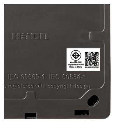 ชุดสวิตช์ 1 ทาง 2 ช่อง HACO M3N-S21-CC สีน้ำตาลดำ_3