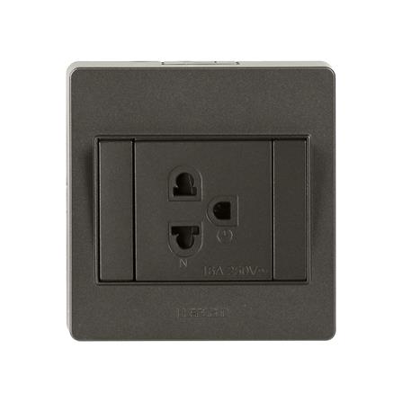 ชุดเต้ารับเดี่ยว 3 ขา HACO M3N-E10-CC สีช็อคโก