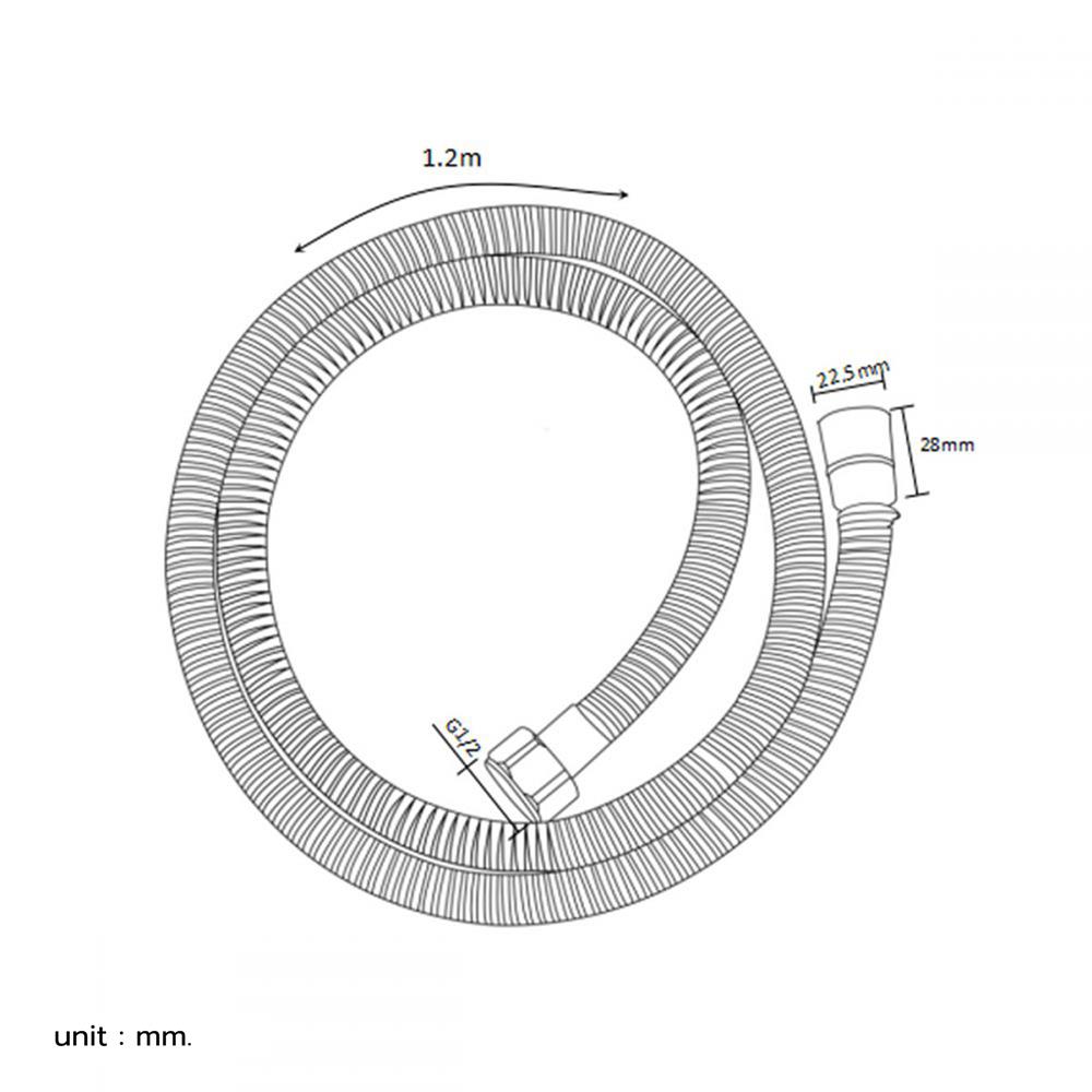 สายฝักบัวสเตนเลส 304 + PVC ITALY MRG MR 6347222 120 ซม.