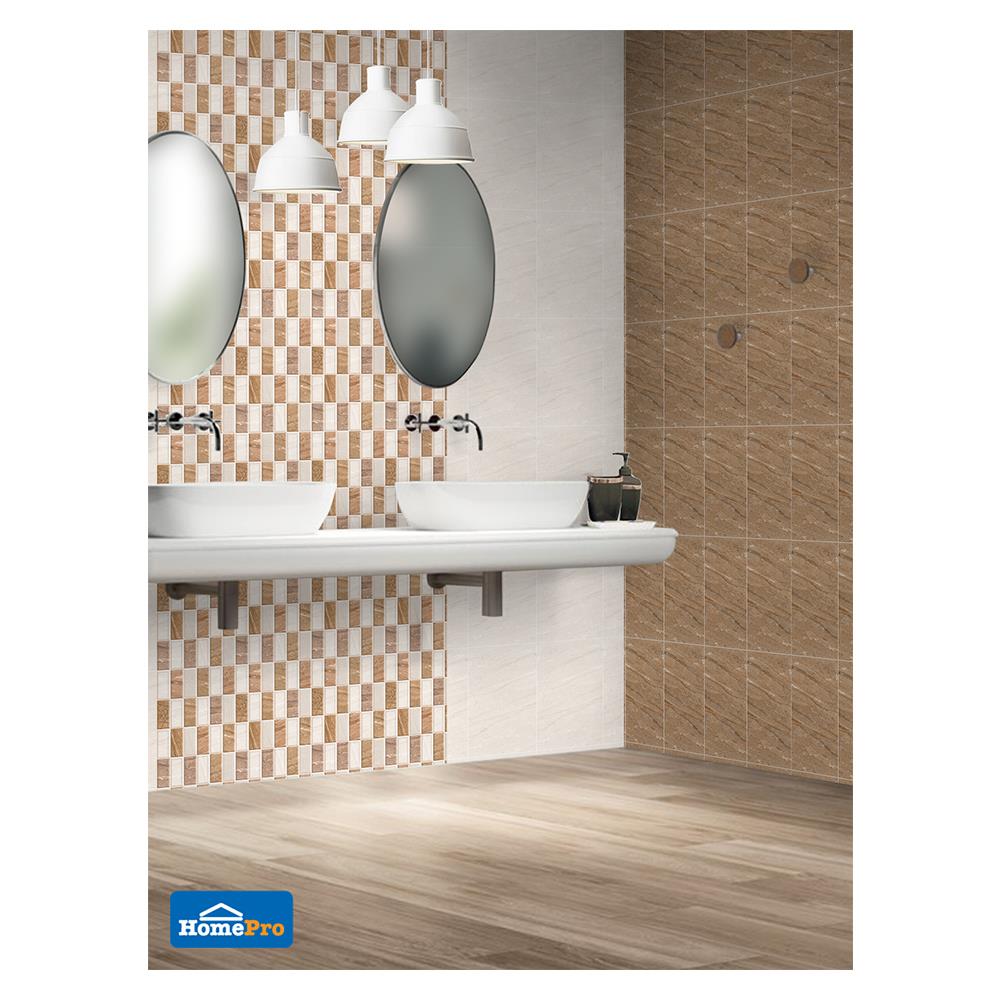 กระเบื้องผนัง 25x40 ซม. สแควร์ บราวน์ 1M2