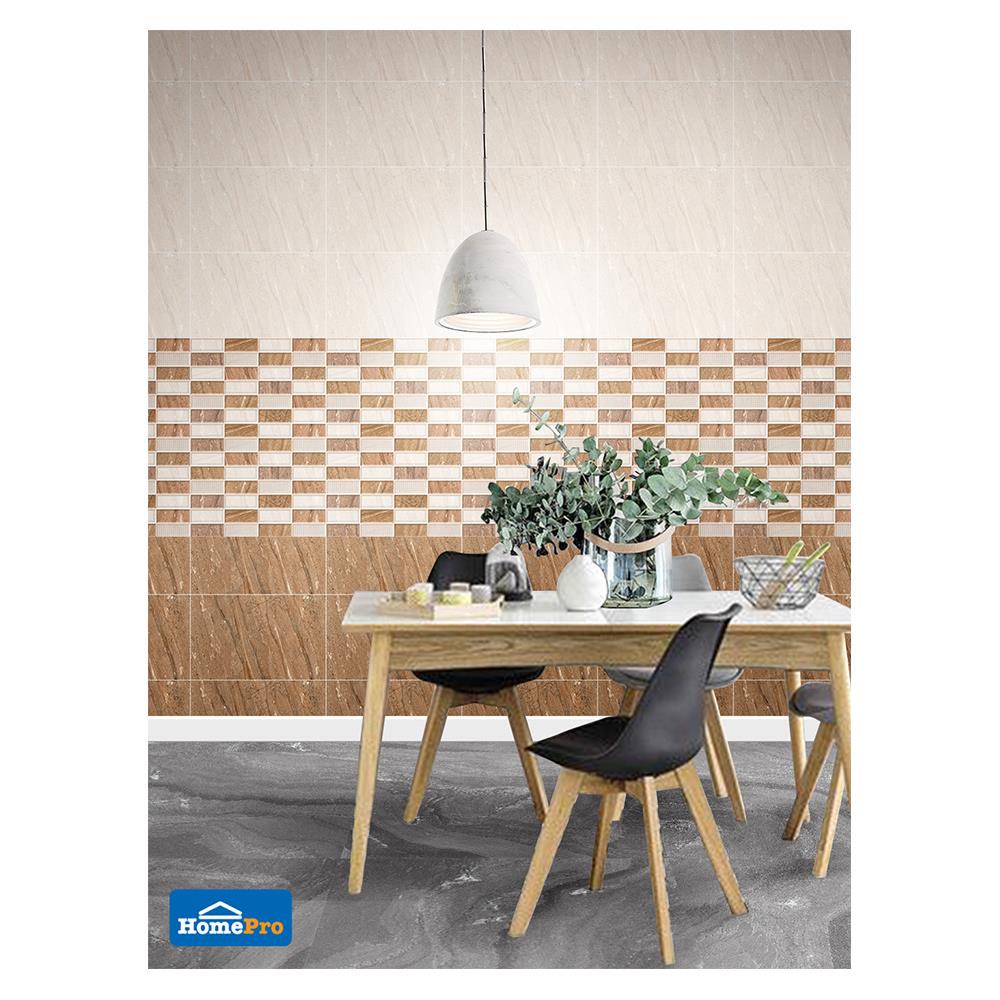กระเบื้องผนัง 25x40 ซม. สแควร์ บราวน์ 1M2