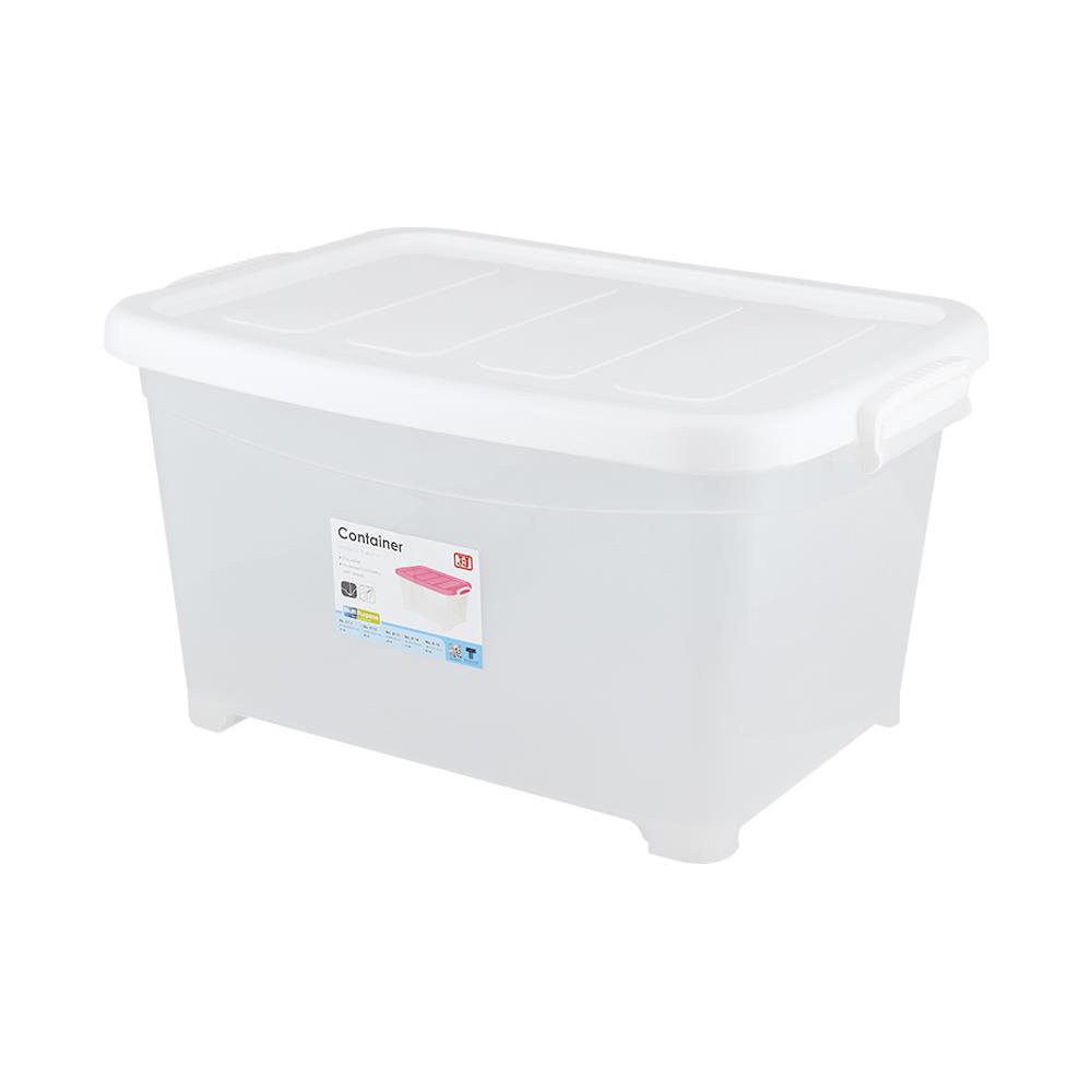 กล่องเก็บของ มีล้อ ฝาล็อค JCJ 5114 75 ลิตร 48.5x67x36 ซม. สีขาว