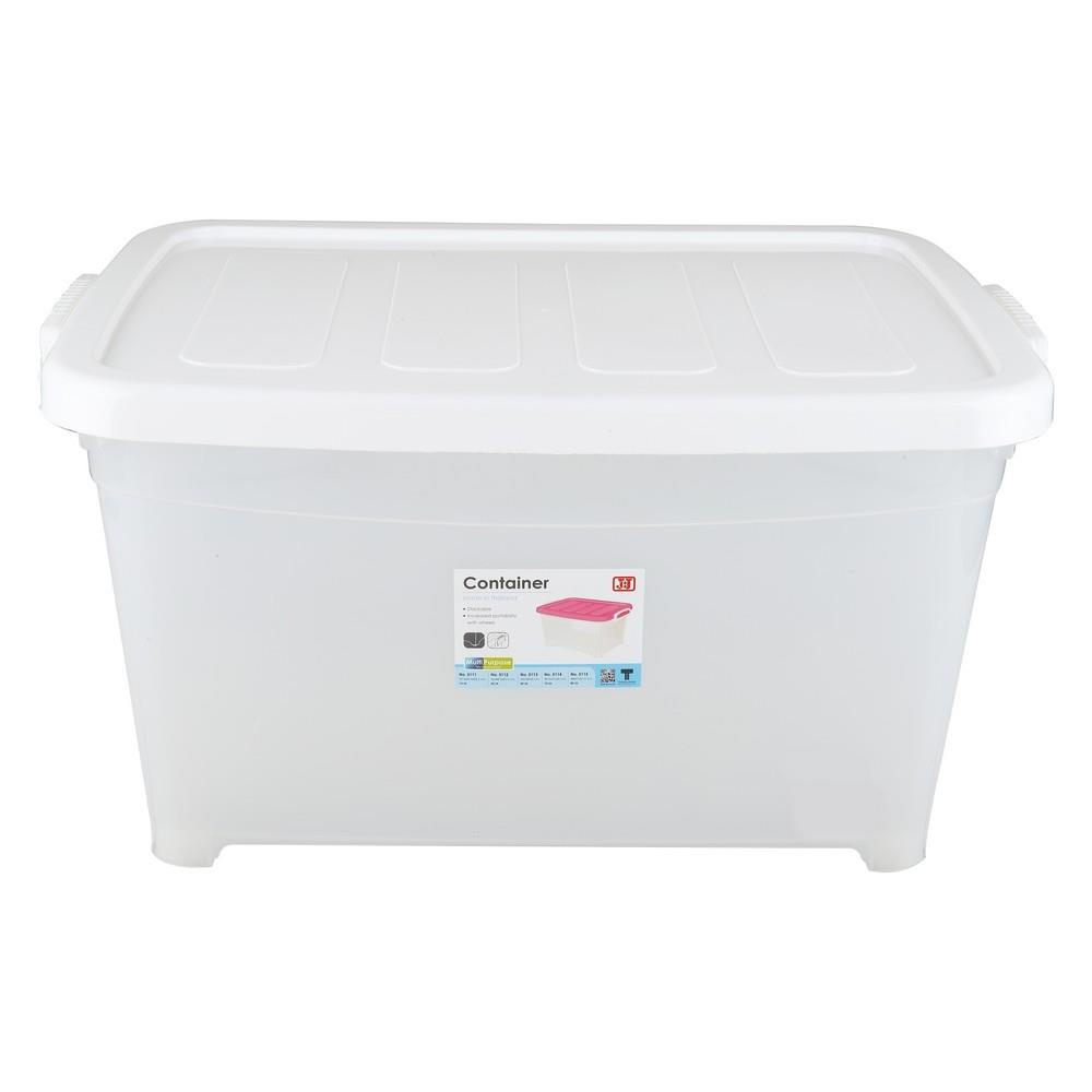 กล่องเก็บของ มีล้อ ฝาล็อค JCJ 5115 85 ลิตร 48x67x41.5 ซม. สีขาว