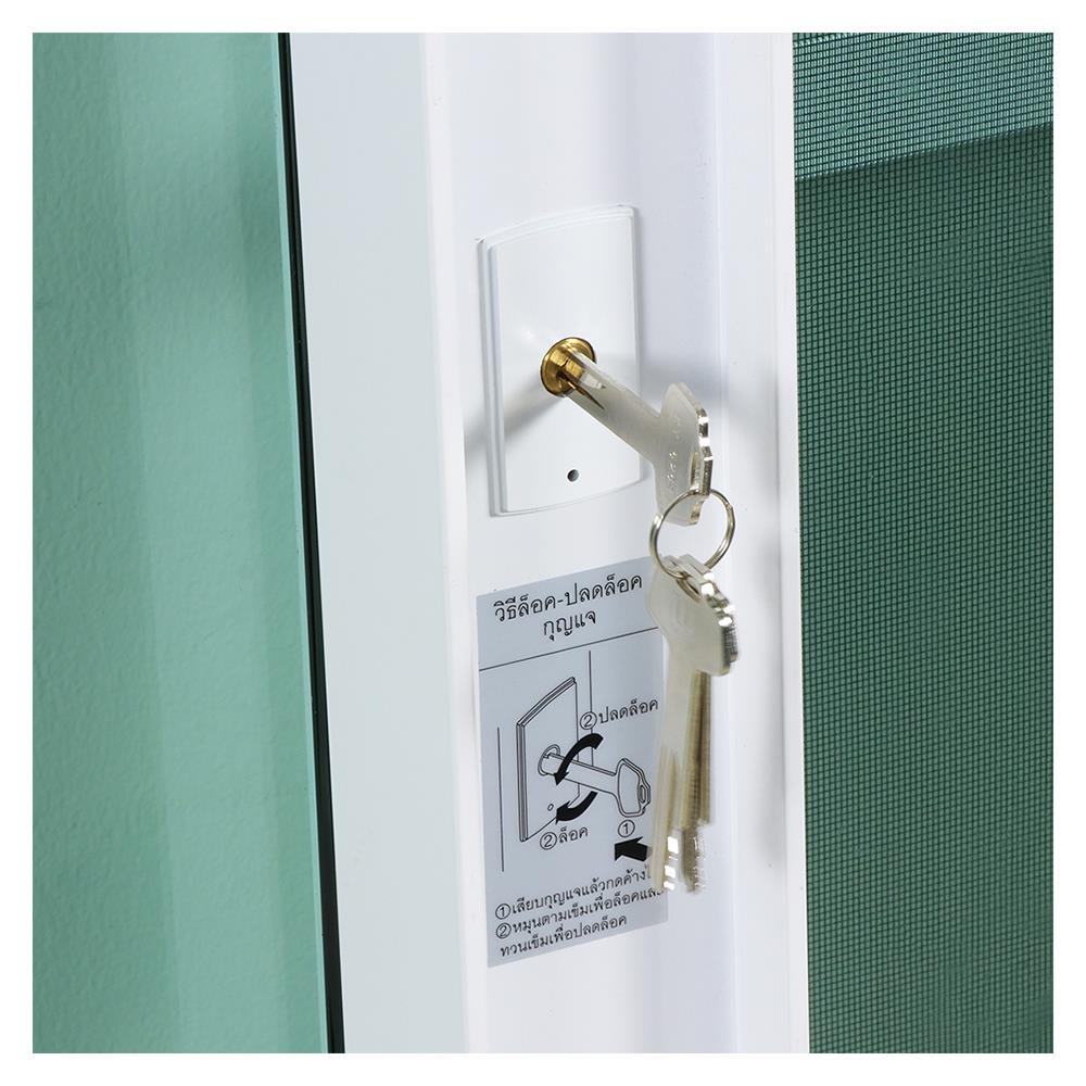 ประตูบานเลื่อน อะลูมิเนียม S-S มุ้ง SANKYOALUMI J-TRUST VEN-JT 200X205 ซม. สีขาว