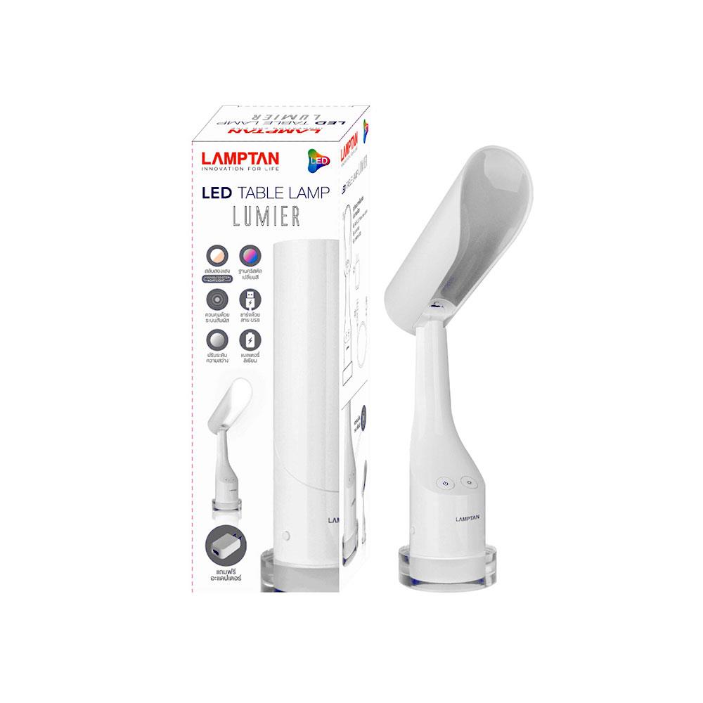 ไฟอ่านหนังสือ LED TABLELAMP LUMIER7W LAMPTAN พลาสติก/โลหะ MODERN สีขาว