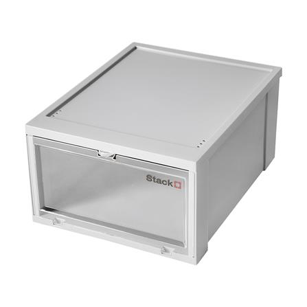 กล่องรองเท้าฝาหน้า STACKO 28X35X17 ซม. สีเทา