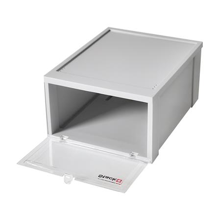 กล่องรองเท้าฝาหน้า STACKO 28X35X17 ซม. สีเทา_1