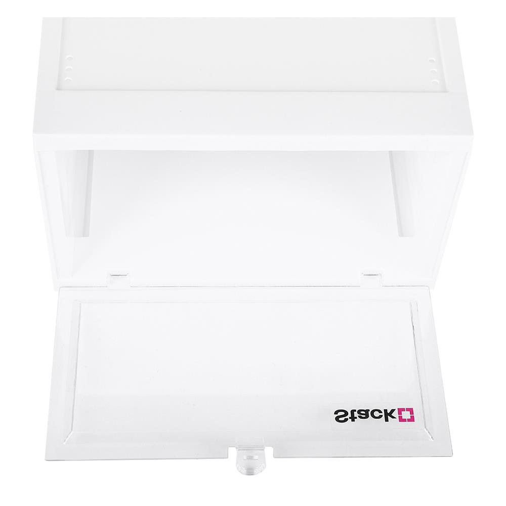 กล่องรองเท้าฝาหน้า STACKO 28X35X17 ซม. สีขาว